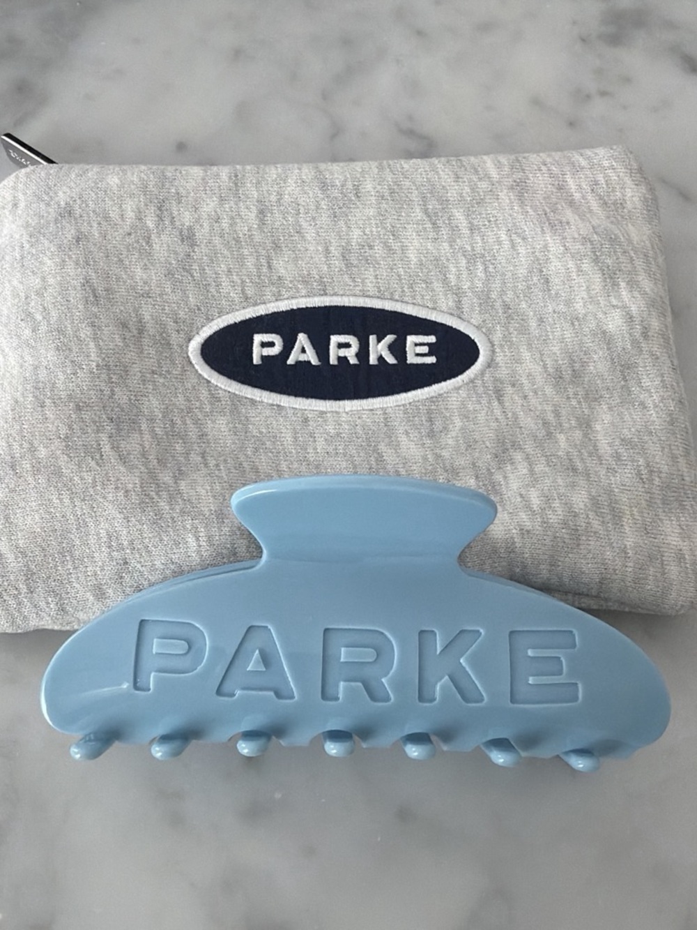NEW PARKE Claw Clip and Zipper Pouch in Carolina Blue